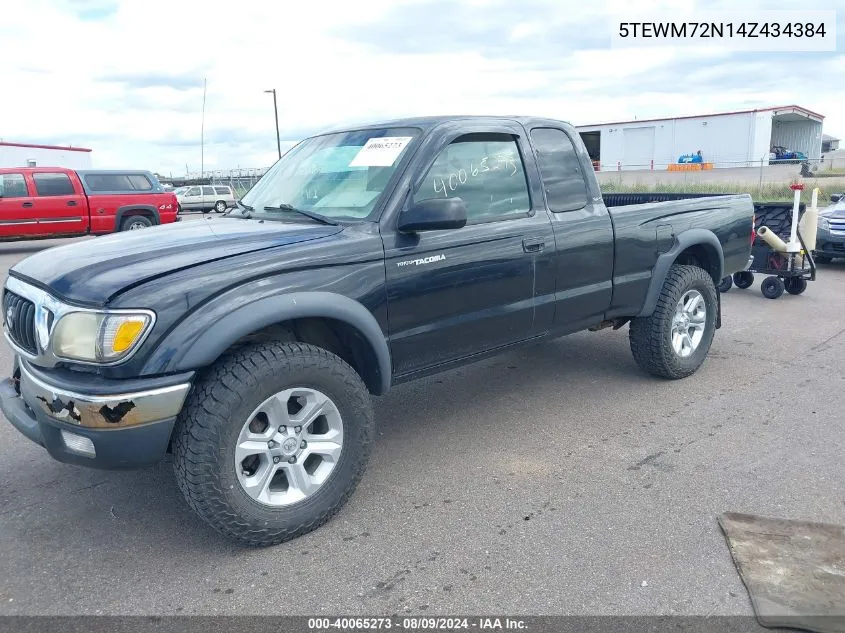 2004 Toyota Tacoma VIN: 5TEWM72N14Z434384 Lot: 40065273