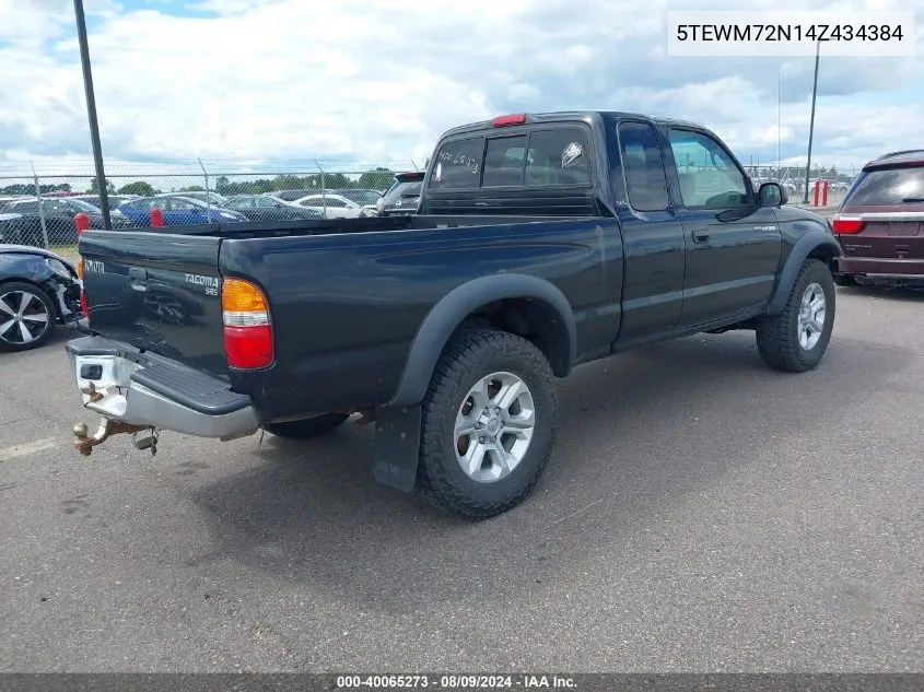 2004 Toyota Tacoma VIN: 5TEWM72N14Z434384 Lot: 40065273