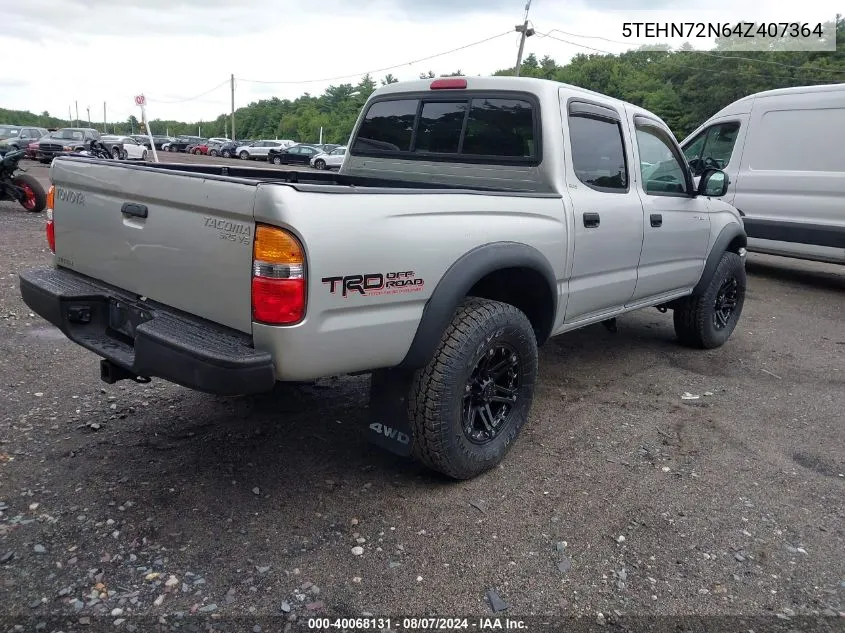 2004 Toyota Tacoma Base V6 VIN: 5TEHN72N64Z407364 Lot: 40068131