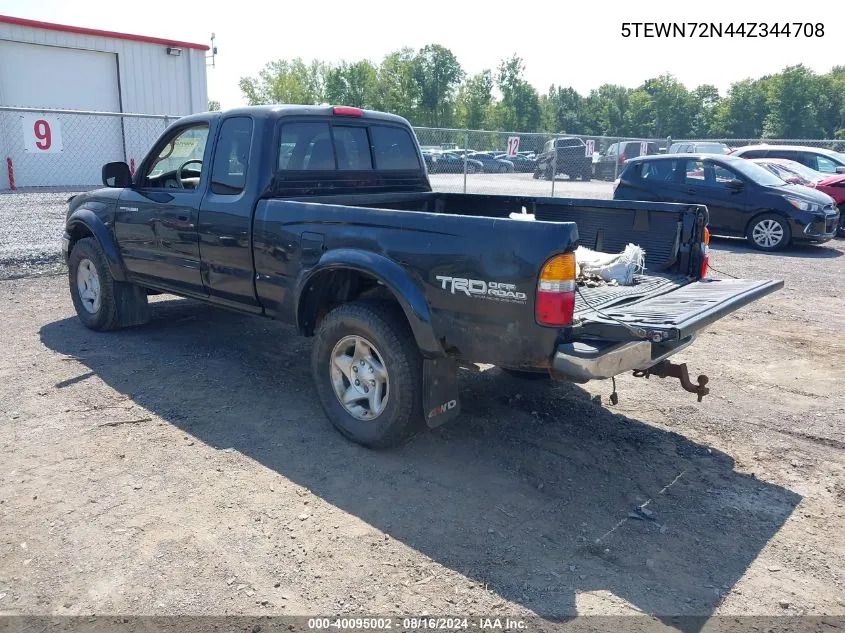 2004 Toyota Tacoma Base V6 VIN: 5TEWN72N44Z344708 Lot: 40095002