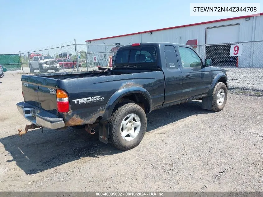 2004 Toyota Tacoma Base V6 VIN: 5TEWN72N44Z344708 Lot: 40095002