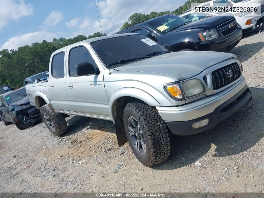 2004 Toyota Tacoma Prerunner V6 VIN: 5TEGN92N24Z326806 Lot: 40116409