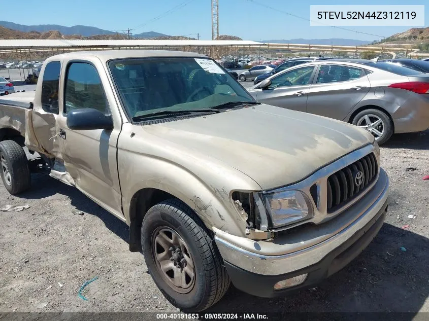 2004 Toyota Tacoma VIN: 5TEVL52N44Z312119 Lot: 40191553