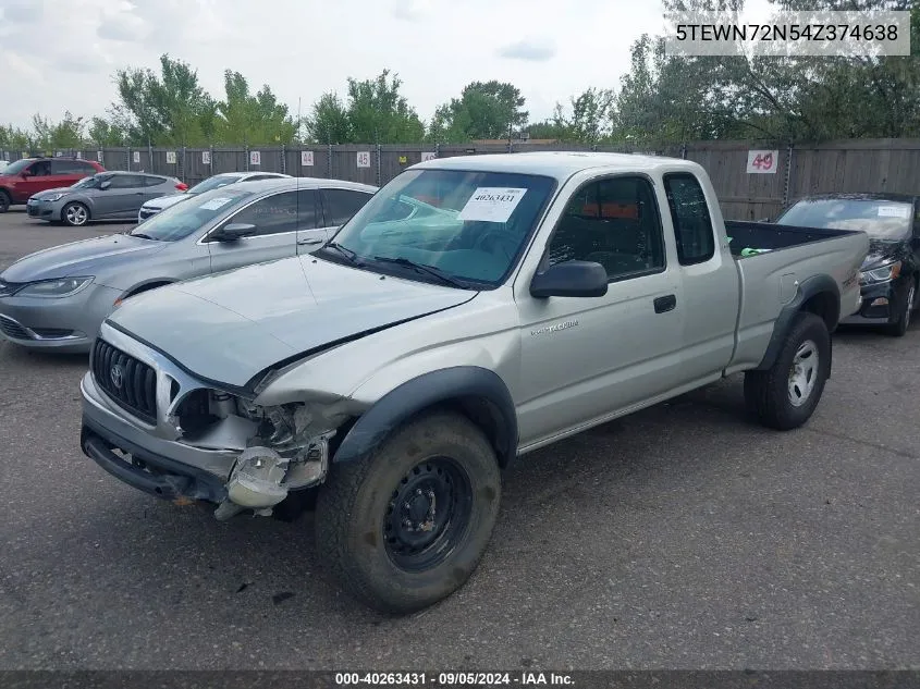 2004 Toyota Tacoma Base V6 VIN: 5TEWN72N54Z374638 Lot: 40263431