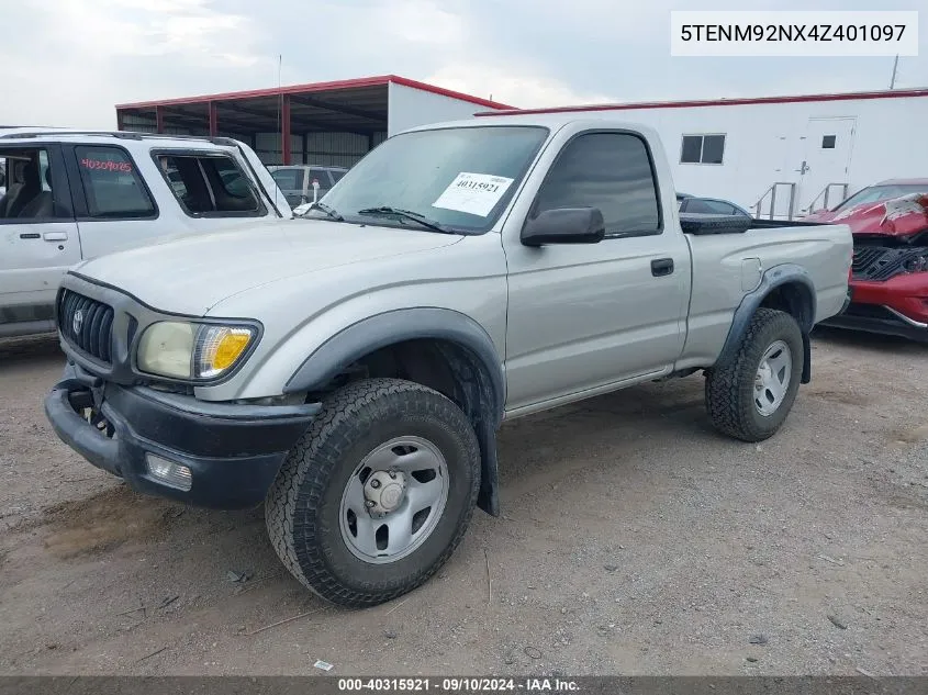 2004 Toyota Tacoma Prerunner VIN: 5TENM92NX4Z401097 Lot: 40315921