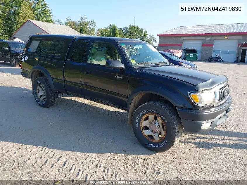 2004 Toyota Tacoma Xtracab VIN: 5TEWM72N04Z419830 Lot: 40325789