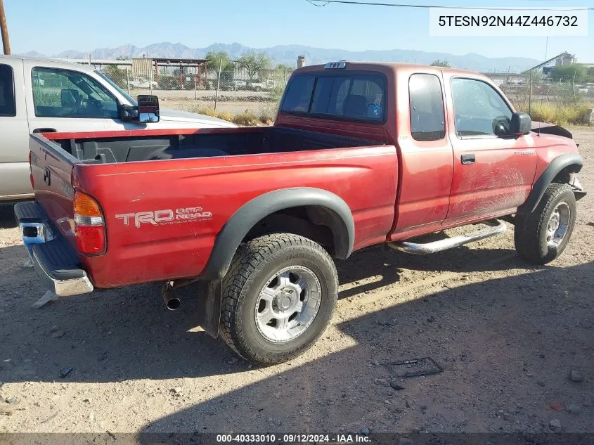 2004 Toyota Tacoma Xtracab Prerunner VIN: 5TESN92N44Z446732 Lot: 40333010