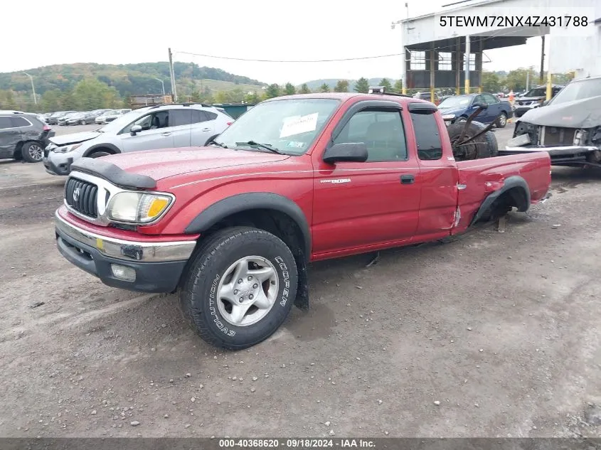 2004 Toyota Tacoma Xtracab VIN: 5TEWM72NX4Z431788 Lot: 40368620