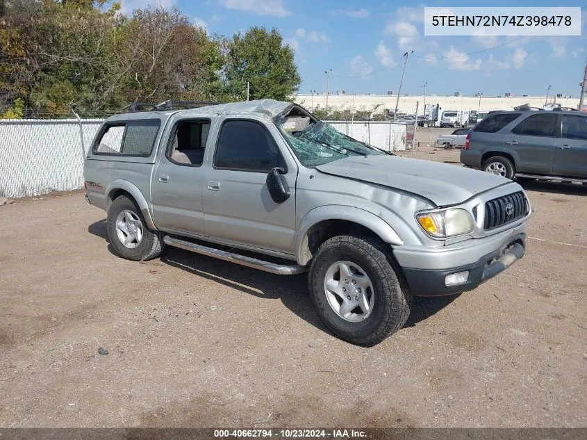 2004 Toyota Tacoma Base V6 VIN: 5TEHN72N74Z398478 Lot: 40662794