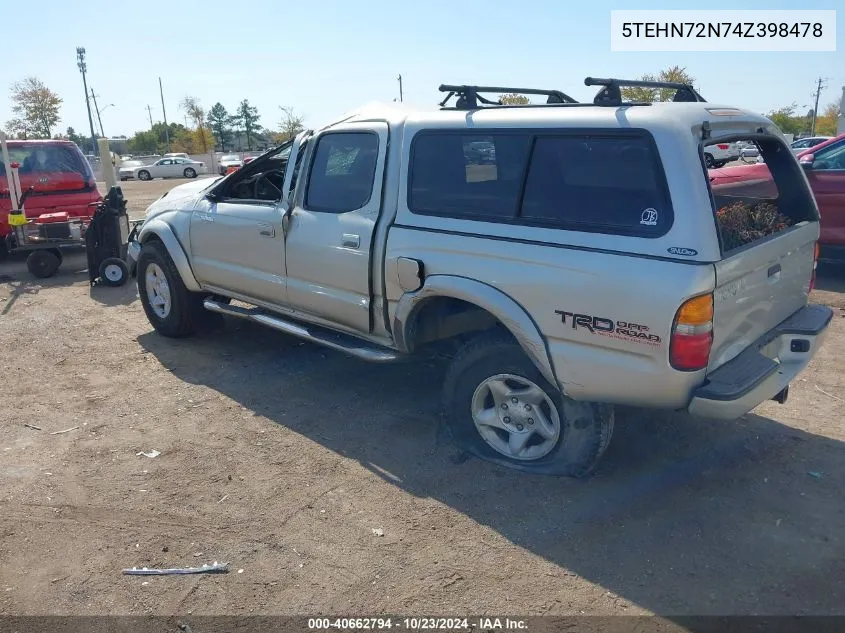 2004 Toyota Tacoma Base V6 VIN: 5TEHN72N74Z398478 Lot: 40662794