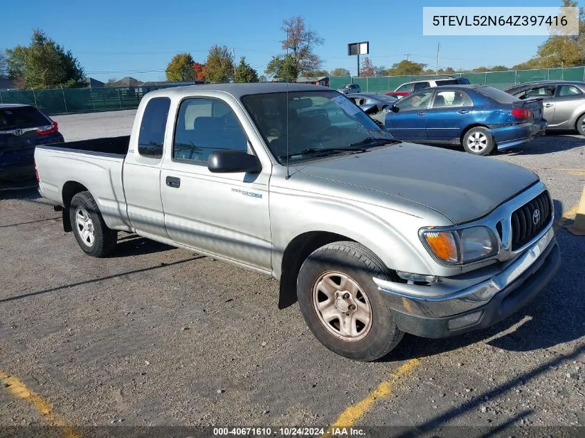 2004 Toyota Tacoma VIN: 5TEVL52N64Z397416 Lot: 40671610