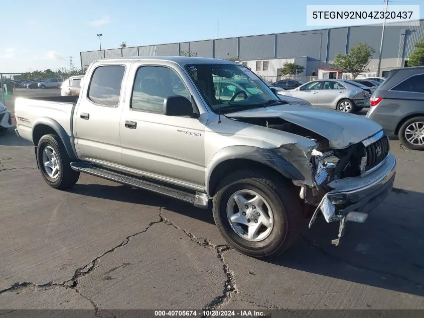 2004 Toyota Tacoma Prerunner V6 VIN: 5TEGN92N04Z320437 Lot: 40705674