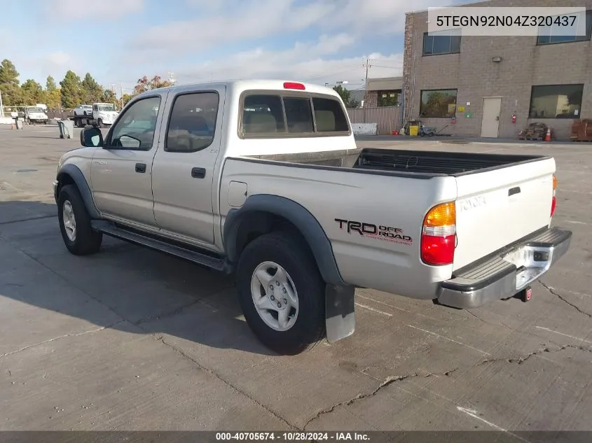 2004 Toyota Tacoma Prerunner V6 VIN: 5TEGN92N04Z320437 Lot: 40705674