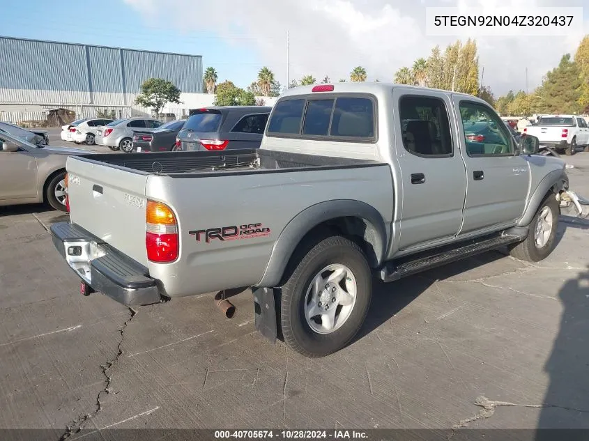 2004 Toyota Tacoma Prerunner V6 VIN: 5TEGN92N04Z320437 Lot: 40705674