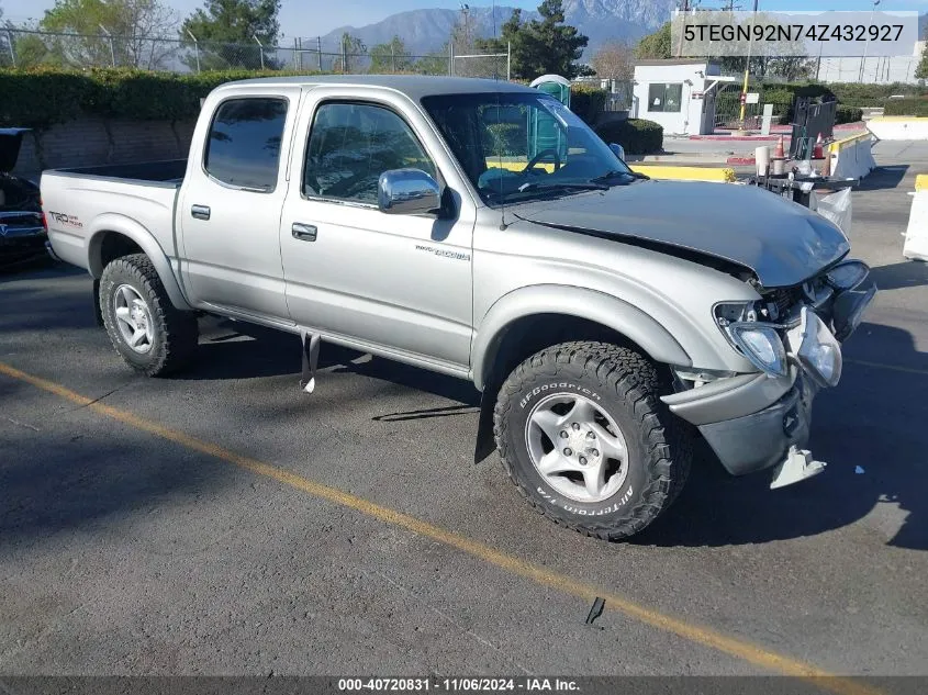 2004 Toyota Tacoma Prerunner V6 VIN: 5TEGN92N74Z432927 Lot: 40720831