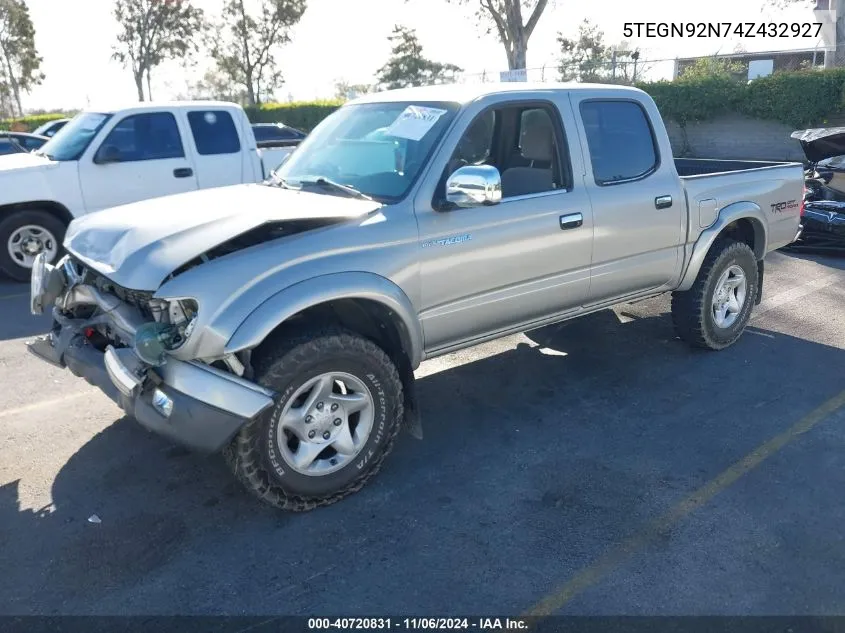 2004 Toyota Tacoma Prerunner V6 VIN: 5TEGN92N74Z432927 Lot: 40720831