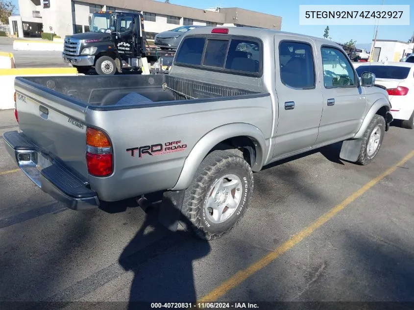 2004 Toyota Tacoma Prerunner V6 VIN: 5TEGN92N74Z432927 Lot: 40720831