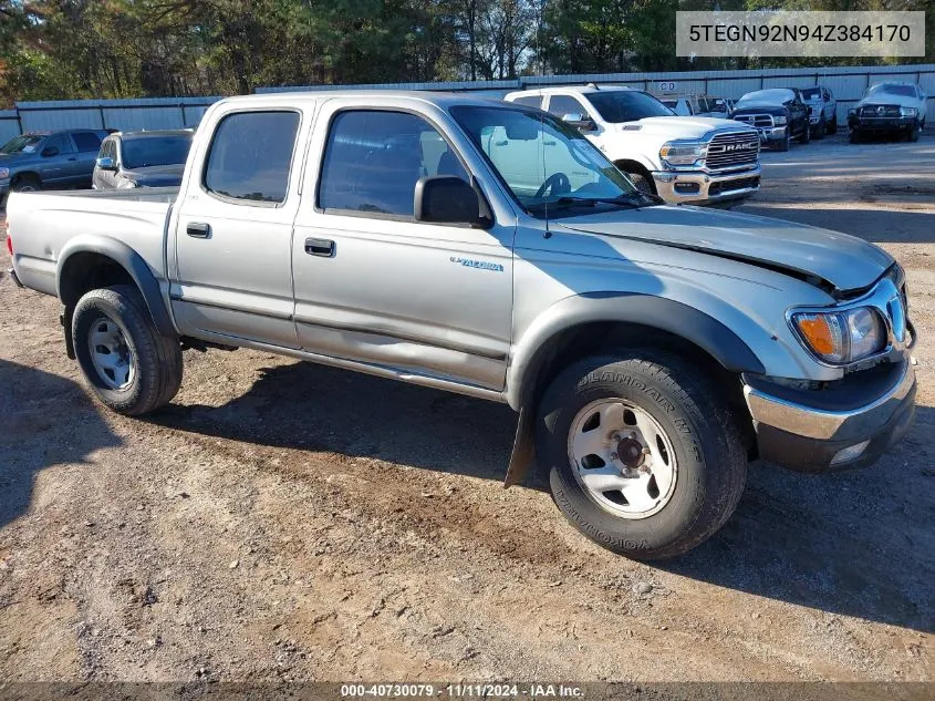 2004 Toyota Tacoma Prerunner V6 VIN: 5TEGN92N94Z384170 Lot: 40730079