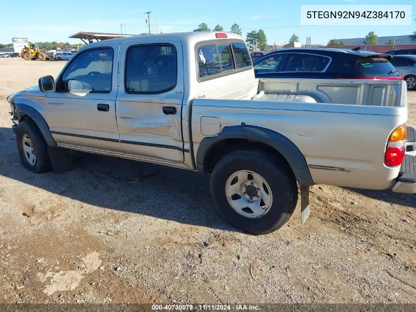 2004 Toyota Tacoma Prerunner V6 VIN: 5TEGN92N94Z384170 Lot: 40730079