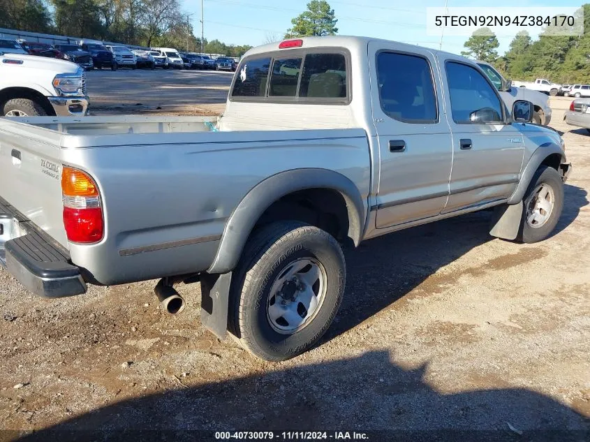 2004 Toyota Tacoma Prerunner V6 VIN: 5TEGN92N94Z384170 Lot: 40730079