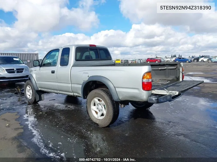 2004 Toyota Tacoma Prerunner V6 VIN: 5TESN92N94Z318390 Lot: 40742752