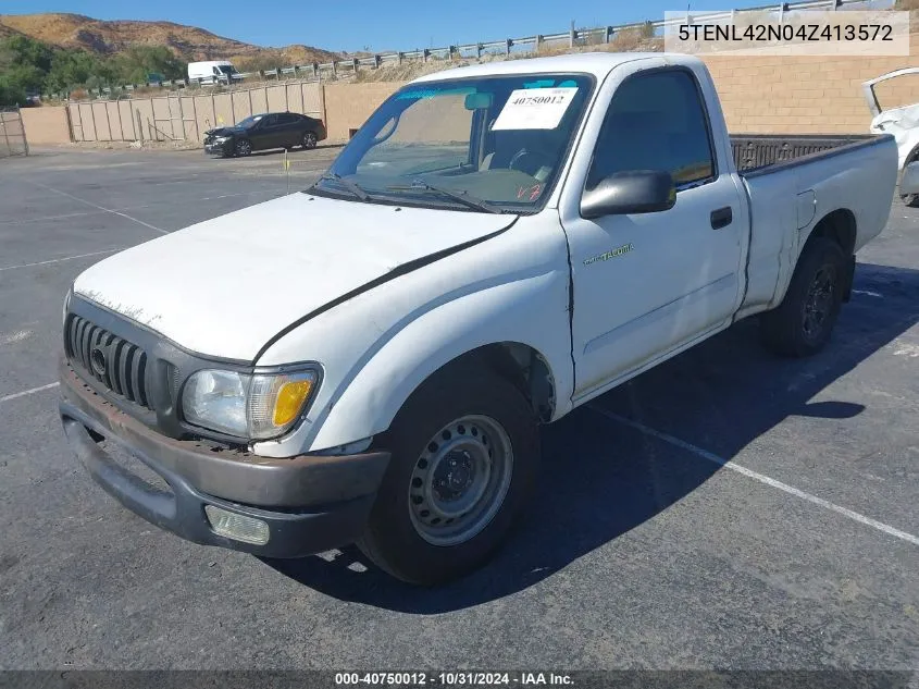 2004 Toyota Tacoma VIN: 5TENL42N04Z413572 Lot: 40750012