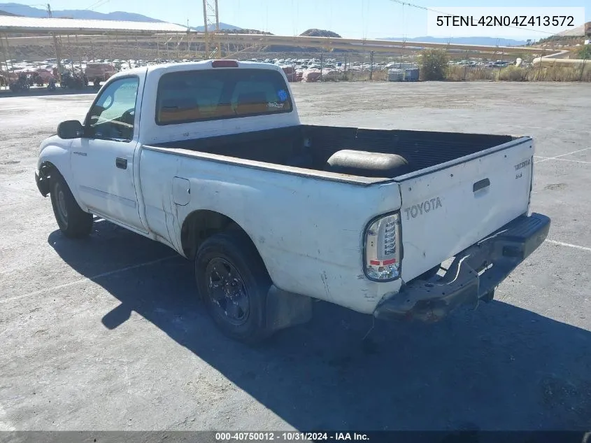 2004 Toyota Tacoma VIN: 5TENL42N04Z413572 Lot: 40750012