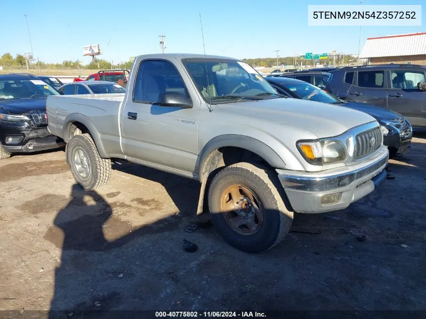 2004 Toyota Tacoma Prerunner VIN: 5TENM92N54Z357252 Lot: 40775802