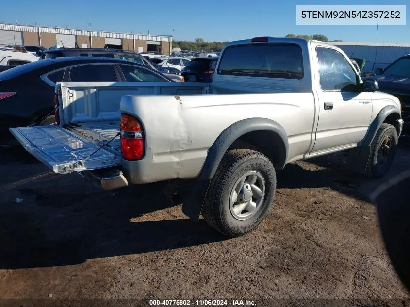 2004 Toyota Tacoma Prerunner VIN: 5TENM92N54Z357252 Lot: 40775802