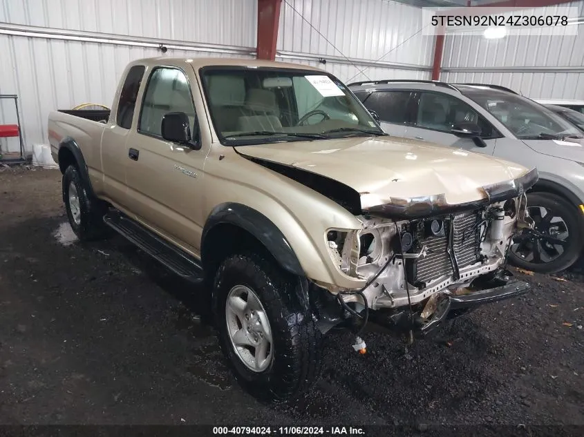 2004 Toyota Tacoma Prerunner V6 VIN: 5TESN92N24Z306078 Lot: 40794024