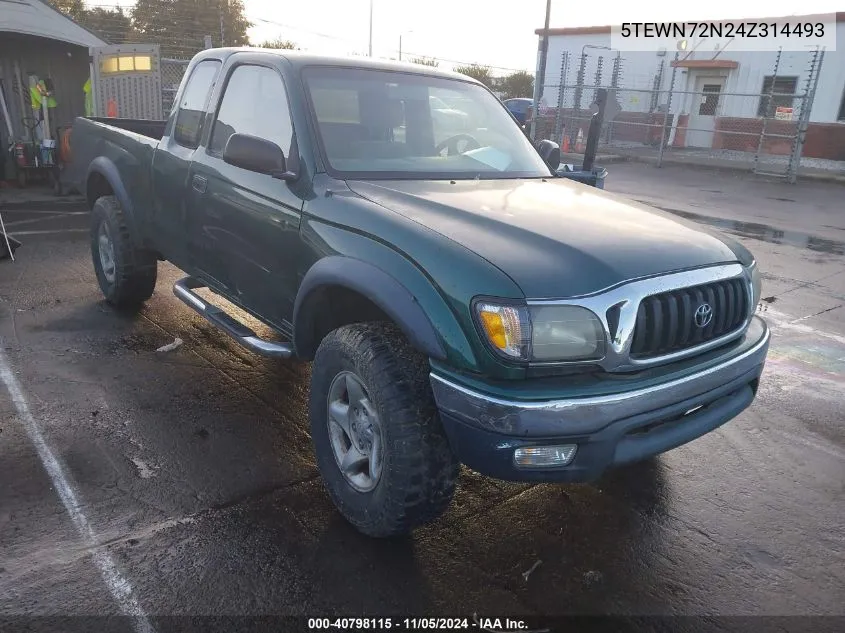 2004 Toyota Tacoma Base V6 VIN: 5TEWN72N24Z314493 Lot: 40798115