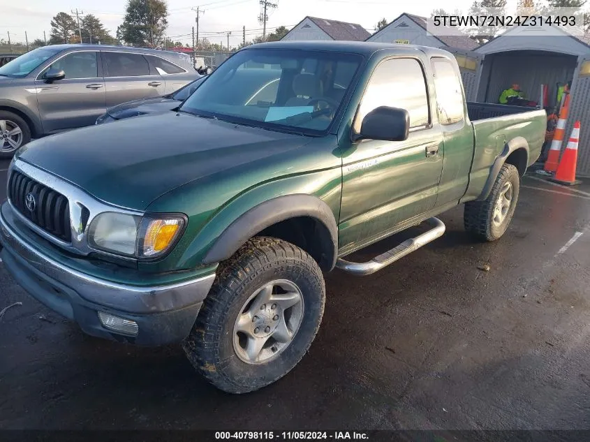 2004 Toyota Tacoma Base V6 VIN: 5TEWN72N24Z314493 Lot: 40798115