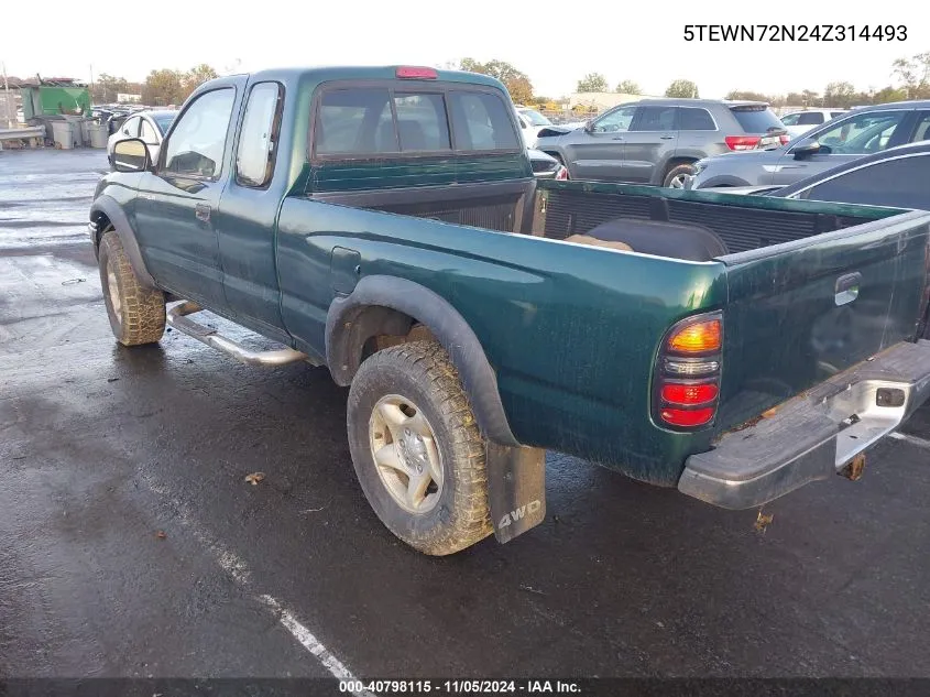 2004 Toyota Tacoma Base V6 VIN: 5TEWN72N24Z314493 Lot: 40798115