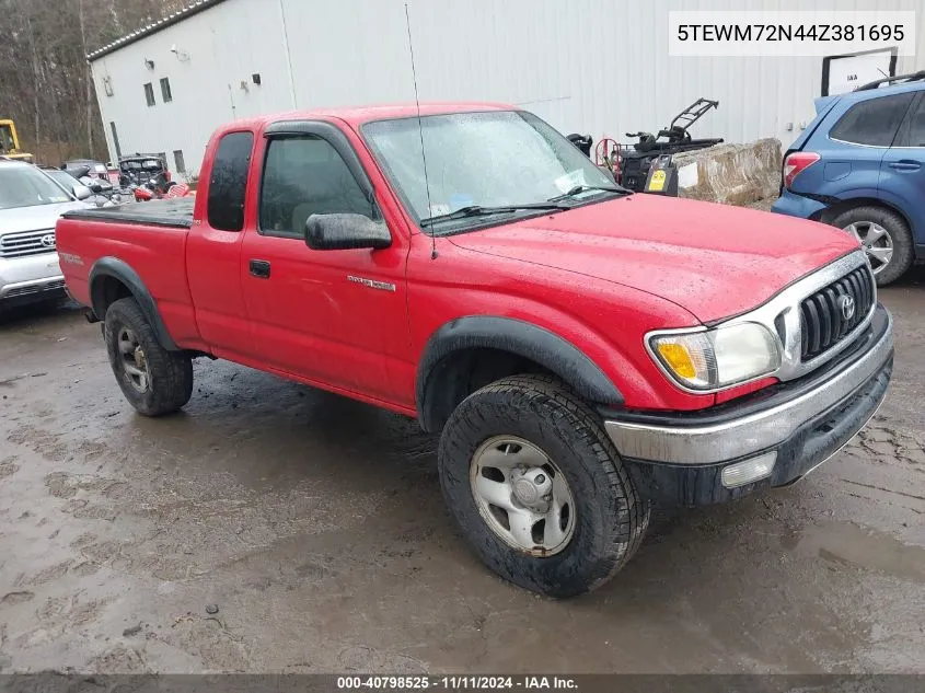 2004 Toyota Tacoma VIN: 5TEWM72N44Z381695 Lot: 40798525