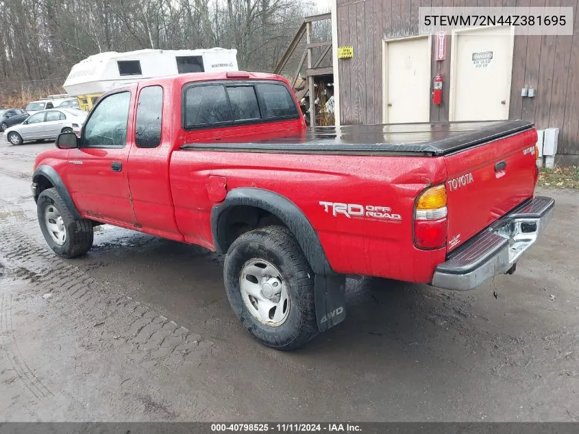 2004 Toyota Tacoma VIN: 5TEWM72N44Z381695 Lot: 40798525