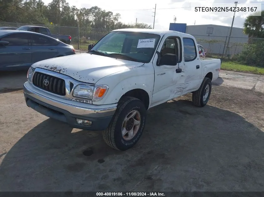 2004 Toyota Tacoma Prerunner V6 VIN: 5TEGN92N54Z348167 Lot: 40819186