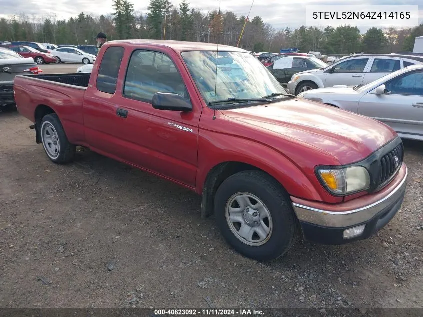 2004 Toyota Tacoma VIN: 5TEVL52N64Z414165 Lot: 40823092