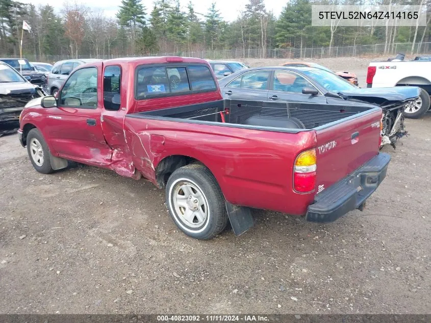 2004 Toyota Tacoma VIN: 5TEVL52N64Z414165 Lot: 40823092