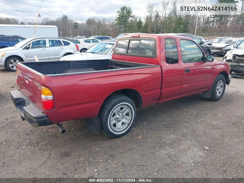 2004 Toyota Tacoma VIN: 5TEVL52N64Z414165 Lot: 40823092