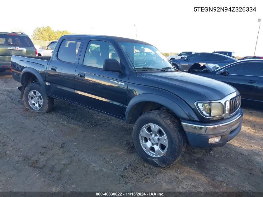 2004 Toyota Tacoma Prerunner V6 VIN: 5TEGN92N94Z326334 Lot: 40830622