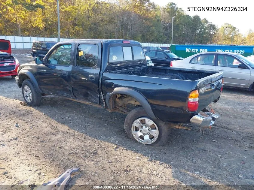 2004 Toyota Tacoma Prerunner V6 VIN: 5TEGN92N94Z326334 Lot: 40830622