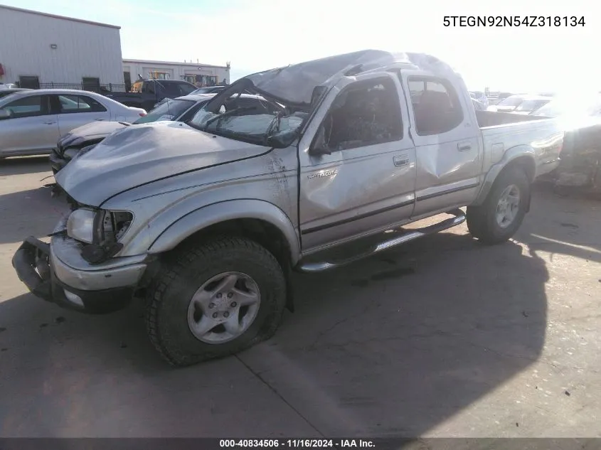 2004 Toyota Tacoma Prerunner V6 VIN: 5TEGN92N54Z318134 Lot: 40834506