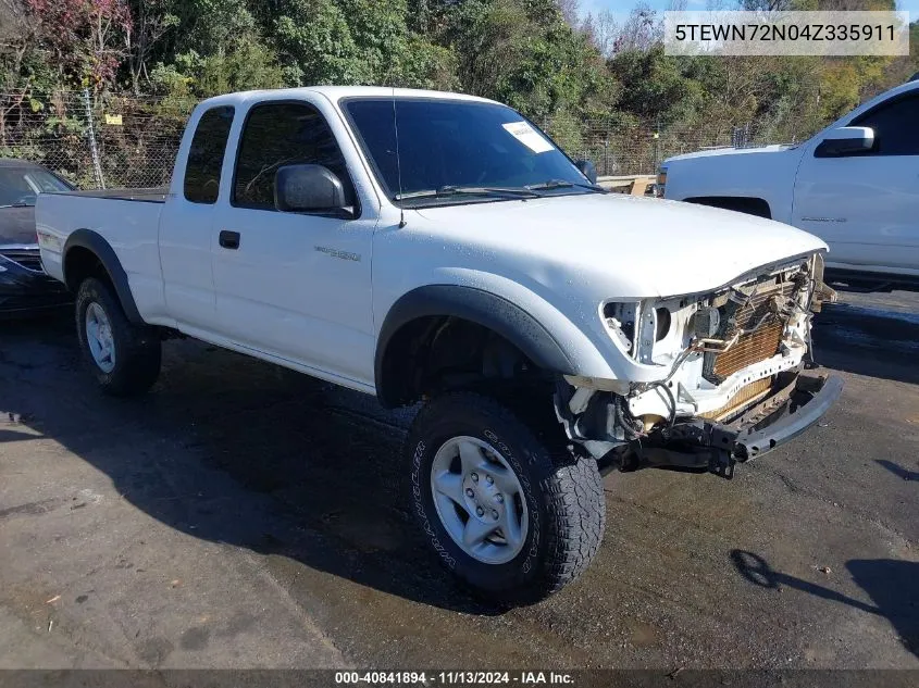 2004 Toyota Tacoma Base V6 VIN: 5TEWN72N04Z335911 Lot: 40841894