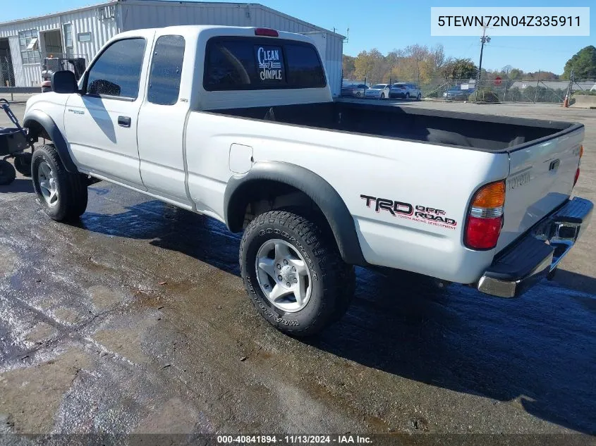 2004 Toyota Tacoma Base V6 VIN: 5TEWN72N04Z335911 Lot: 40841894