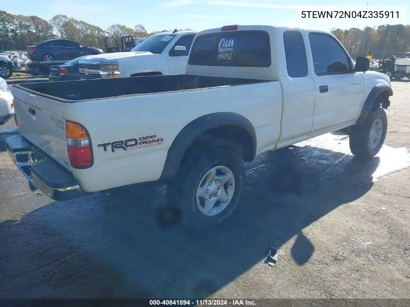 2004 Toyota Tacoma Base V6 VIN: 5TEWN72N04Z335911 Lot: 40841894