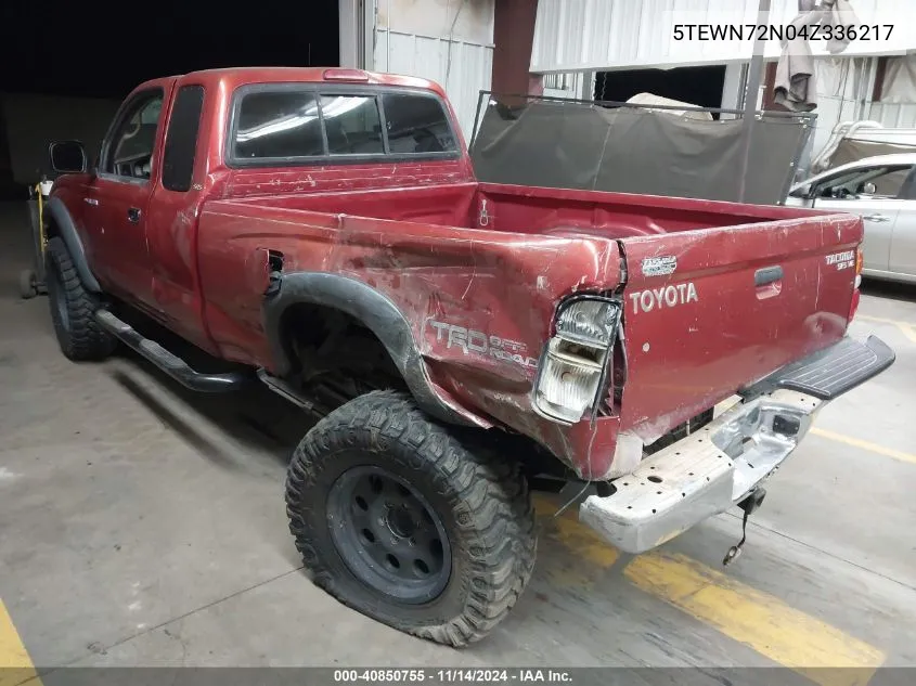 2004 Toyota Tacoma Base V6 VIN: 5TEWN72N04Z336217 Lot: 40850755