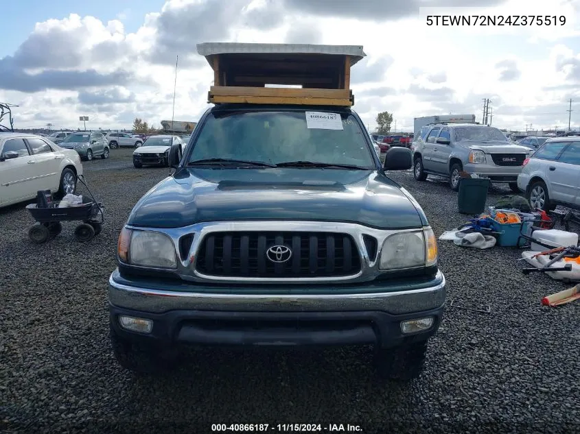 2004 Toyota Tacoma Base V6 VIN: 5TEWN72N24Z375519 Lot: 40866187