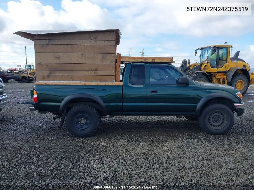 2004 Toyota Tacoma Base V6 VIN: 5TEWN72N24Z375519 Lot: 40866187