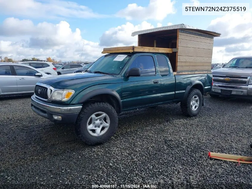 2004 Toyota Tacoma Base V6 VIN: 5TEWN72N24Z375519 Lot: 40866187