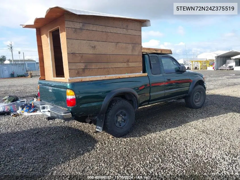 2004 Toyota Tacoma Base V6 VIN: 5TEWN72N24Z375519 Lot: 40866187